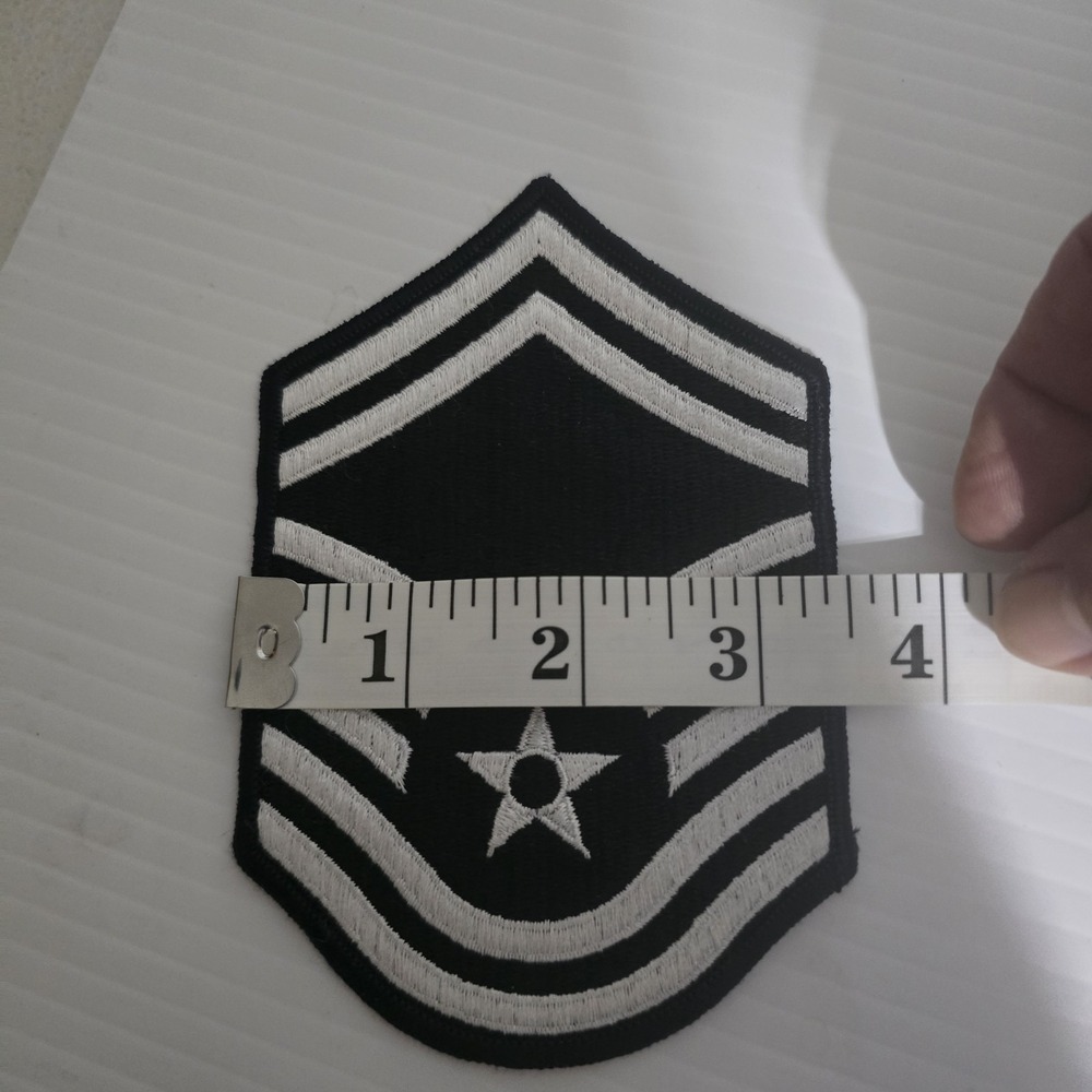 US Air Force Dress Blue Senior Master Sergeant E-8 Rank Chevron Patches - Small - Picture 3 of 4